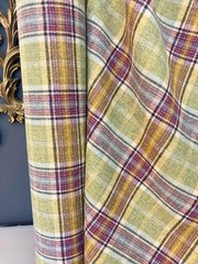 100% Wool British Tartan – Mauve & Olive – Midweight Jacket / Upholstery Fabric