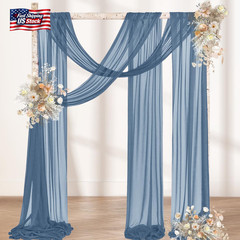 MLMW Dusty Blue Wedding Arch Draping Fabric 1 Panel 29″ X 20Ft Sheer Wedding Arc