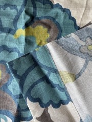 Groundworks David Hicks Turkish Flower Fabric Remnant 24″ x 24″