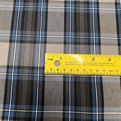 Gray Plaid Check Poplin P/C Uniform 5.5oz Fabric 61″ W Lot of 4 Yards for $20