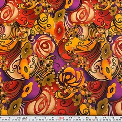 Blank Quilting 2008 Psychedelic Floral Cotton Fabric by the HALF YARD 18″ x 44″