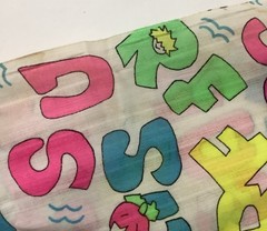 Neon SURF Print Fabric 1.75 Yards x 44″ 80s/90s Colorful Cotton Blend Pink Green