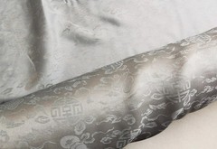 Sliver Grey Brocade Silk Cotton Fabric 45” Wide China Tang Suit Gown Material