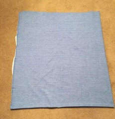 73″ x 64″ Medium Blue Soft Woven Polyester Fabric Remnant with 2 Way Stretch