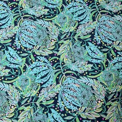 Lilly Pulitzer Cotton Poplin Fabric Low Tide Navy Catty Purrsonality 36″ X 57″