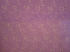 Cotton Fabric Light Purple with Single Border White Floral BTY X 44