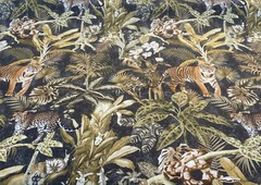 Serengeti Jungle Tiger Leopard Drapery Upholstery Fabric by the yard