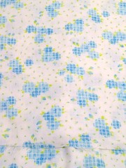 vintage FLANNELETTE fabric soft blue rose floral material 4 yards lightweight