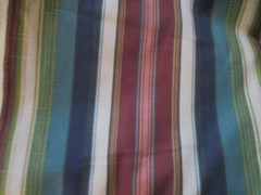 Portfolio Textiles Striped Upholstery Fabric Burgundy Green Blue Black 3.5 yards