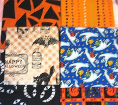 Fat Quarters FQ cotton bundle of 6 lot HALLOWEEN NOVELTY PRINTS 18X22″ pressed A