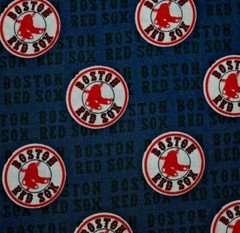 Boston Red Sox MLB Sports Mini Print Fabric WIDE FQ (18″ x 28″) 100% Cotton New