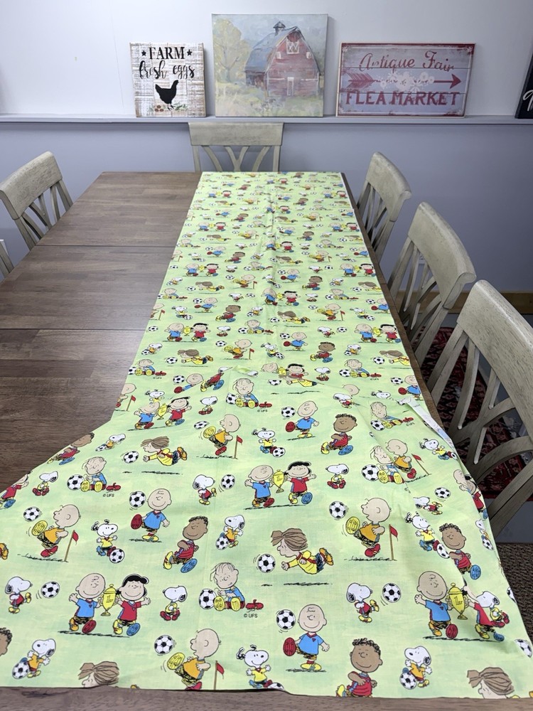 Snoopy Peanuts Vintage Cotton Concord Fabrics Soccer Theme 5+ Continuous Yards