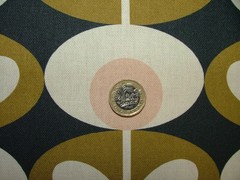 Orla Kiely Cotton Fabric Oval Flower Seagrass Curtain Upholstery Cushion Craft