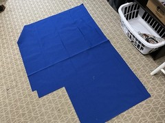 Fabric Remnants Blues 3 PCs Main Piece Is 78” X 54” + 2 Smaller Blue PCs