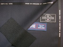 John Foster SUPER 130’s WOOL WORSTED SUITING FABRIC IN “Very Dk. Navy” = 3.6 m.