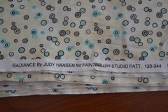By 1/2 Yd, Turquoise & Black on Cream Fabric, Paintbrush/Hansen/Radiance, M8891
