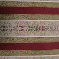 Vintage Floral Stripe Brocade 54″ By The Yard Cream Pink Drapery Cushion Fabric