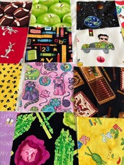 Lot of 40 “I SPY” Quilt Squares 5″x5″ 100% Cotton, Rotary Cut, No Two Are Alike