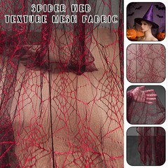 50*150cm Thin Transparent Spider Web Mesh Red Texture Fabric DIY Stage Crafts.