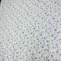 Vintage 1930s–40s Fabric Floral Pink Blue Cotton Knit 60” x 20”
