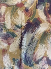 Brush Stroke Vintage Fabric Chris Stone Sheen 47×56 Abstract Blue Red Green