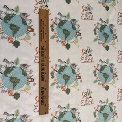 Save The Earth Nursery Cotton Fabric / 100% Polyester Children’s Nursery Soft