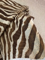 Jo-Ann Fabric 128 x 56 inches piece-56-Wide Brown & Cream Sheer Zebra Print