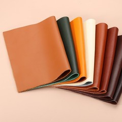 2Pcs, Genuine Leather Sheet 7.9″x11.8″ Full Grain Leather Pieces Orange