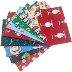 10 PCS Christmas Fabric Cotton Squares 19.7×19.7 Inch Quilting Bundles