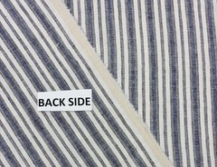 P KAUFMANN LEONA INDIGO BLUE STRIPE 100% LINEN MULTIPURPOSE FABRIC BY YARD 54″W