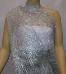 METALLIC STRETCH LUREX NETT MESH FABRIC : 145CM WIDE : PRICE PER 1/2 METRE