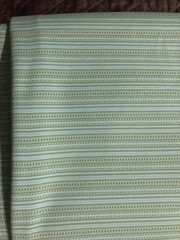 VTG Green Strip Pattern Polyester Double Knit Fabric BTY/62”W