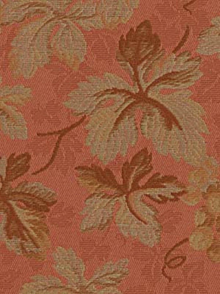 Fabric Robert Allen Beacon Hill Ivy Arbor Dark Apricot Silk Floral Drapery HH31