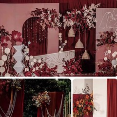 Red Velvet Fabric Yard Romantic Party Decoration Background Creation