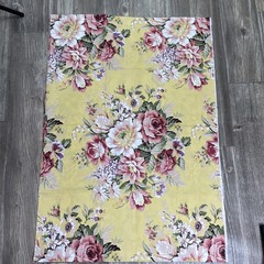 Vtg Ralph Lauren Sophie Brooke Fabric 52×74 Yellow Floral