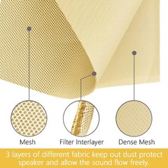 Speaker Grill Cloth Stereo Mesh Fabric for Speaker Repair, Yellow – 55 x 40 i…