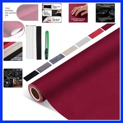 Suede Wrap for Car Interior 16″ x 59″ – Burgundy Self Adhesive Suede Fabric, …
