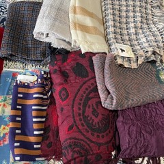 Wool & wool blend remnants fabric patchwork quilting crafts scarf scraps