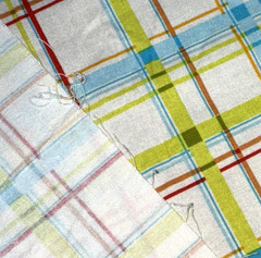 Fresh Fusion Spring Plaid Green Blue Orange Plaid Cotton Fabric BTHalfY #28