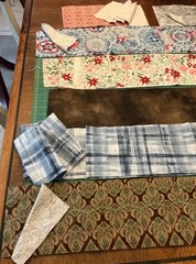 LOT Super Snuggle Flannel Fabric (Joanns) & 1 Brown Fleece Mostly 6.5”W Remnants