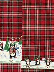 VINTAGE Daisy Kingdom Christmas Penguin Border Fabric – 1 Yard 3” x 44”
