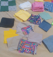 Mixed Lot Of Cut Fabric Squares/Pieces & Pre-sewn Quilt Blocks- 1 lb 15.8 ozs