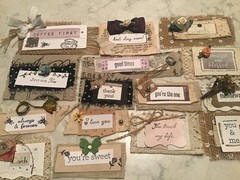 Hand Stamped Word CLUSTERS Journal Ephemera Paper Fabric 15