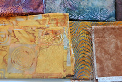 1 lb Mixed Lot Cotton Batik Fabrics Rustic Earthy Colors