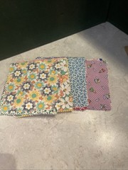 Lot 40 Cotton Fabric Scraps 5×5” Mixed Pattern NOS