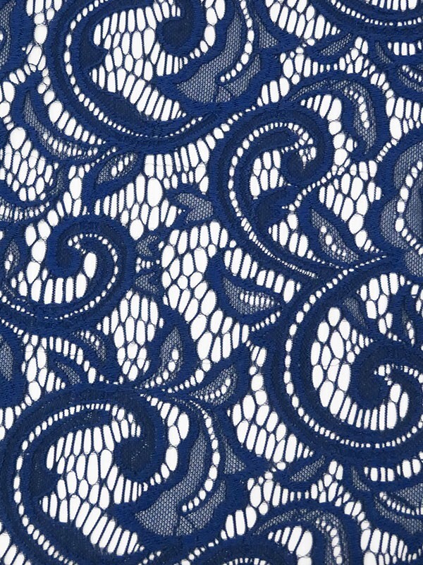 Navy Blue Floral Lace Fabric Special Occasion Mesh Apparel By the Yard
