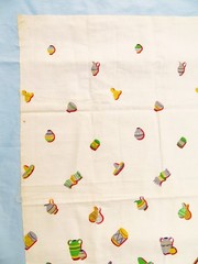 Vintage Fabric Piece 36″ x 25.5″ Cotton Multi Color Latin American Red Border