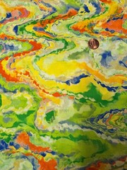 FUSION BY JEFFREY MARC Lime Green 1 yard 100% Cotton Fabric Free Ship SBB NTC