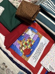 Large 13 Ib Lot Of Fabric Christmas Patterns Lace green Plaid Stripes Hearts