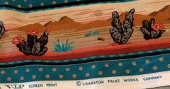 VTG Cranston VIP Print Works Cactus Desert Southwest Fabric 5. 1/4 YdS X 44”